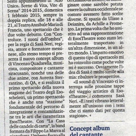 CONTROLUCE - Gazzetta del Sud ed. Messina 28.01.15